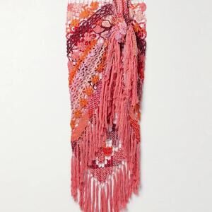 ALIX PINHO La Marina fringed crocheted cotton pareo in Red